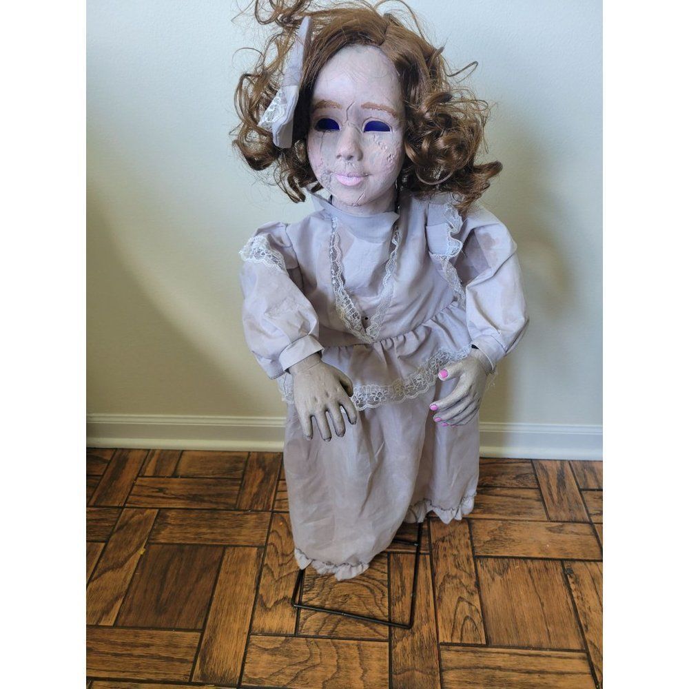 Halloween haunted child girl prop light life size sound